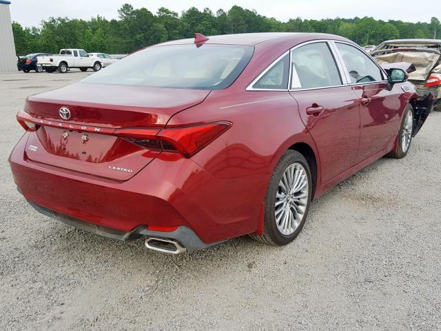 4T1BZ1FB6KU026106 - 2019 TOYOTA AVALON XLE RED photo 4