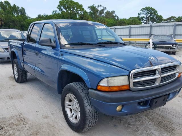 1D7HG38K54S556049 - 2004 DODGE DAKOTA QUA BLUE photo 1