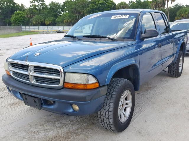 1D7HG38K54S556049 - 2004 DODGE DAKOTA QUA BLUE photo 2