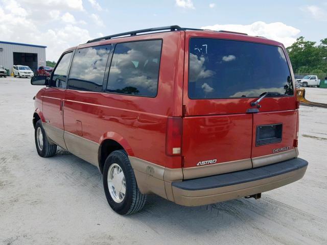 1GNDM19W3XB201030 - 1999 CHEVROLET ASTRO RED photo 3