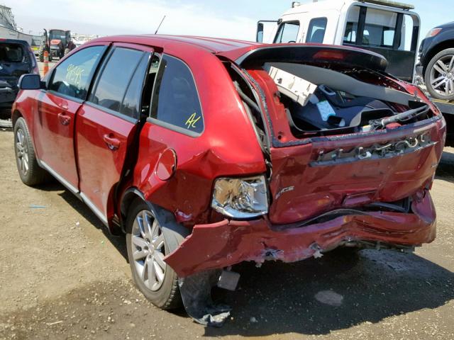 2FMDK3JCXDBB14576 - 2013 FORD EDGE SEL BURGUNDY photo 3