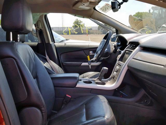 2FMDK3JCXDBB14576 - 2013 FORD EDGE SEL BURGUNDY photo 5