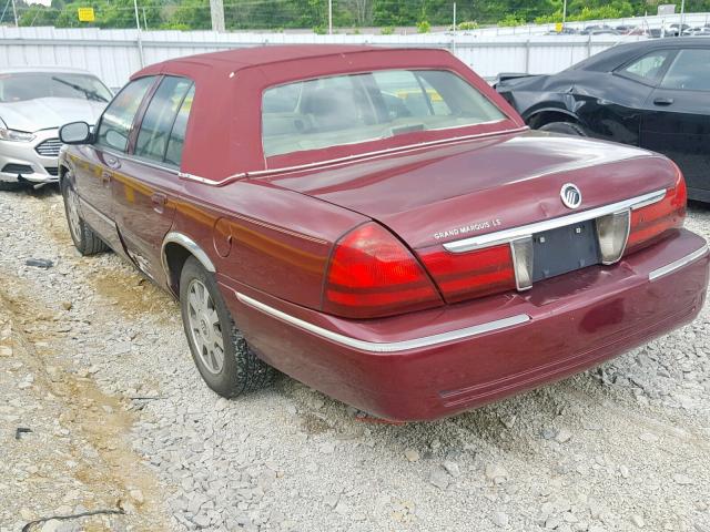 2MEHM75W44X651716 - 2004 MERCURY GRAND MARQ BURGUNDY photo 3