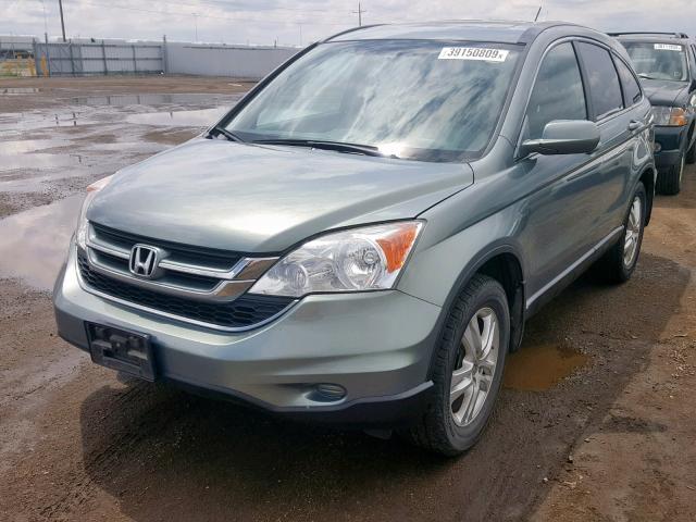 5J6RE4H71BL091812 - 2011 HONDA CR-V EXL GREEN photo 2