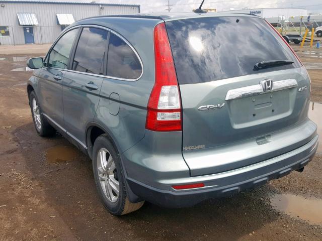 5J6RE4H71BL091812 - 2011 HONDA CR-V EXL GREEN photo 3