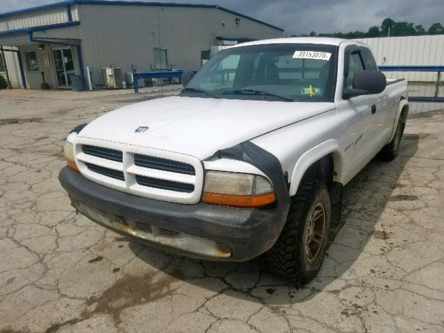 1B7GG22NXYS618327 - 2000 DODGE DAKOTA WHITE photo 2