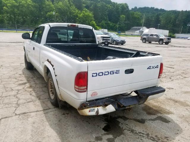 1B7GG22NXYS618327 - 2000 DODGE DAKOTA WHITE photo 3