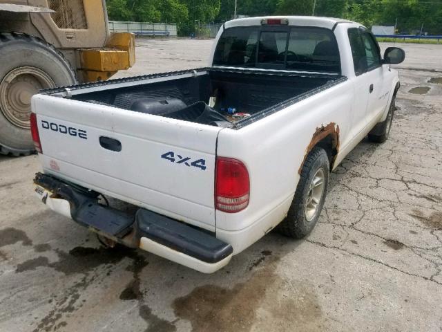 1B7GG22NXYS618327 - 2000 DODGE DAKOTA WHITE photo 4