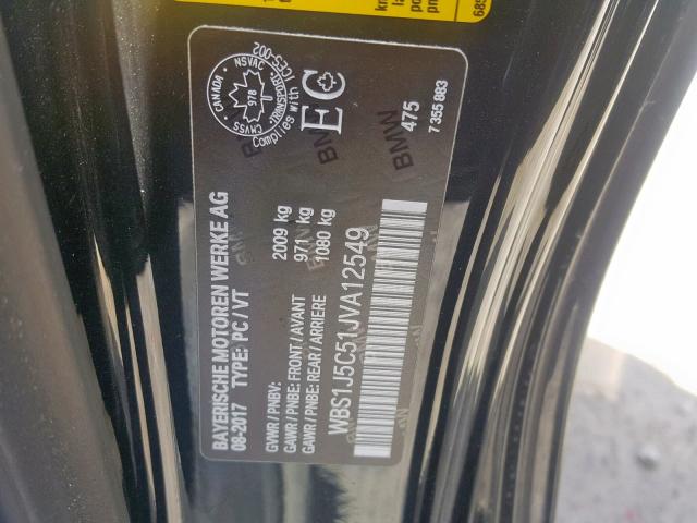 WBS1J5C51JVA12549 - 2018 BMW M2 BLACK photo 10