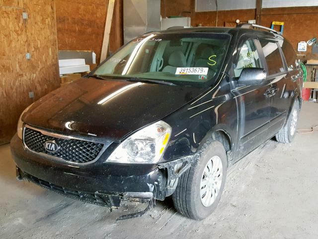 KNDMG4C78E6542965 - 2014 KIA SEDONA LX BLACK photo 2