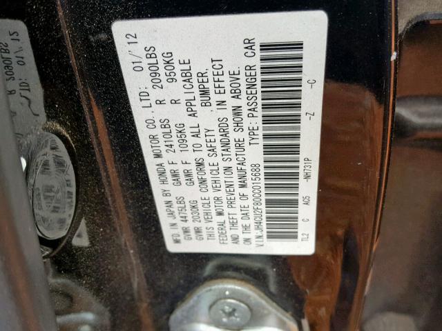 JH4CU2F80CC015688 - 2012 ACURA TSX SE BLACK photo 10