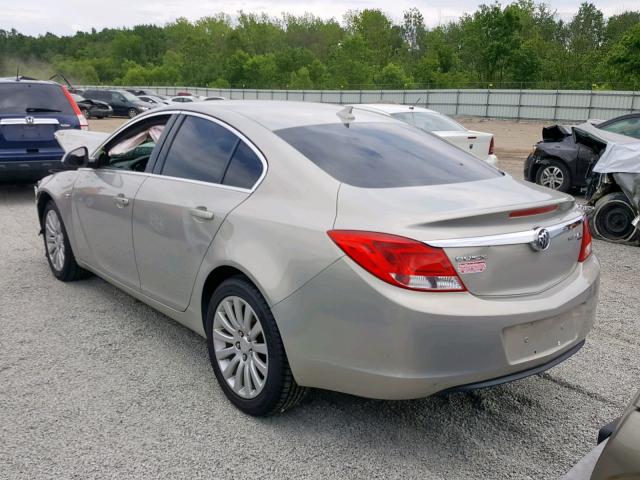 W04GN5EC0B1008638 - 2011 BUICK REGAL CXL BEIGE photo 3