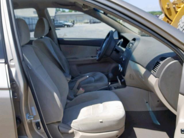 KNAFE121775475324 - 2007 KIA SPECTRA EX TAN photo 5