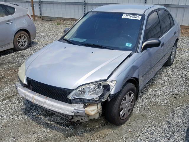 1HGES16305L020750 - 2005 HONDA CIVIC DX V GRAY photo 2