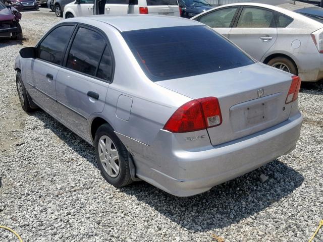 1HGES16305L020750 - 2005 HONDA CIVIC DX V GRAY photo 3