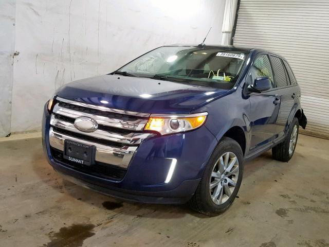 2FMDK4JCXCBA86119 - 2012 FORD EDGE SEL BLUE photo 2