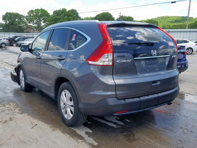 2HKRM4H79DH684138 - 2013 HONDA CR-V EXL GRAY photo 3