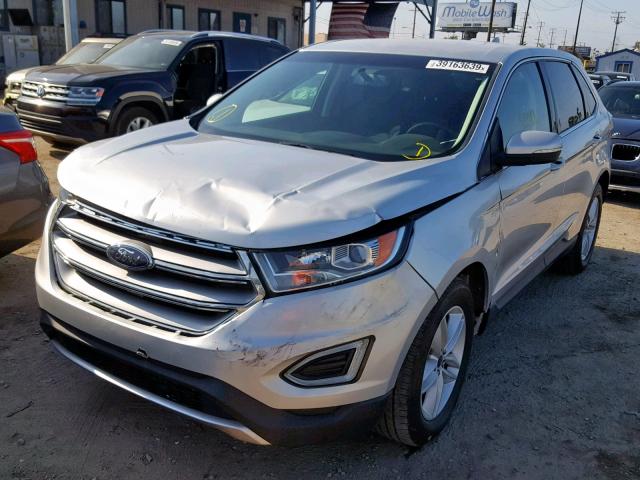 2FMTK3J84FBB92569 - 2015 FORD EDGE SEL SILVER photo 2