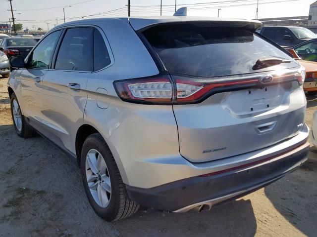 2FMTK3J84FBB92569 - 2015 FORD EDGE SEL SILVER photo 3