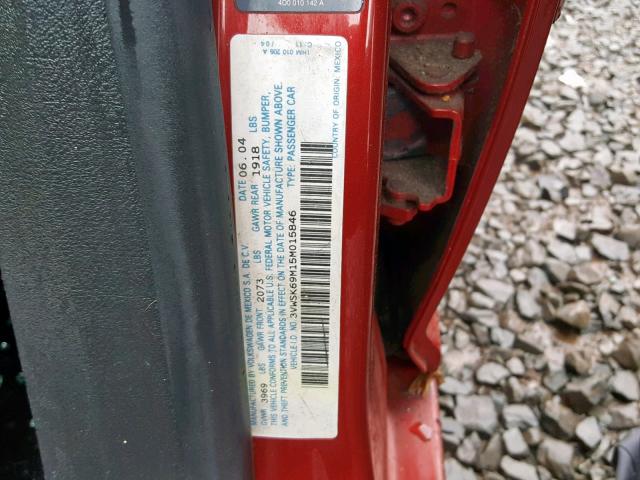 3VWSK69M15M015846 - 2005 VOLKSWAGEN JETTA GLS RED photo 10