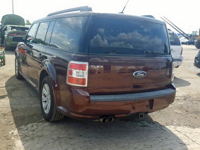 2FMGK5BC5ABB06338 - 2010 FORD FLEX SE MAROON photo 3