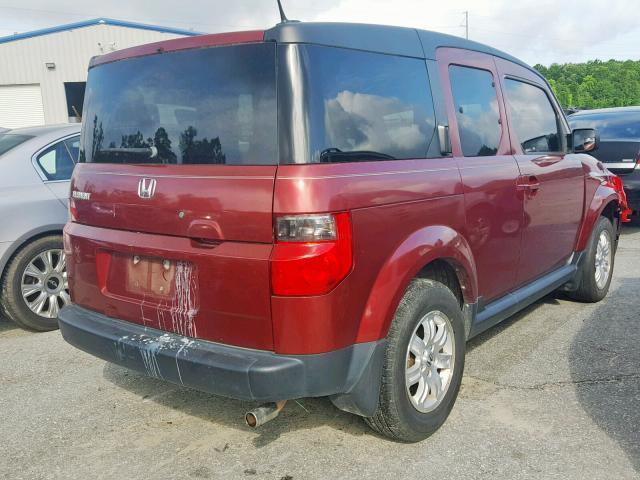 5J6YH18737L011516 - 2007 HONDA ELEMENT EX RED photo 4