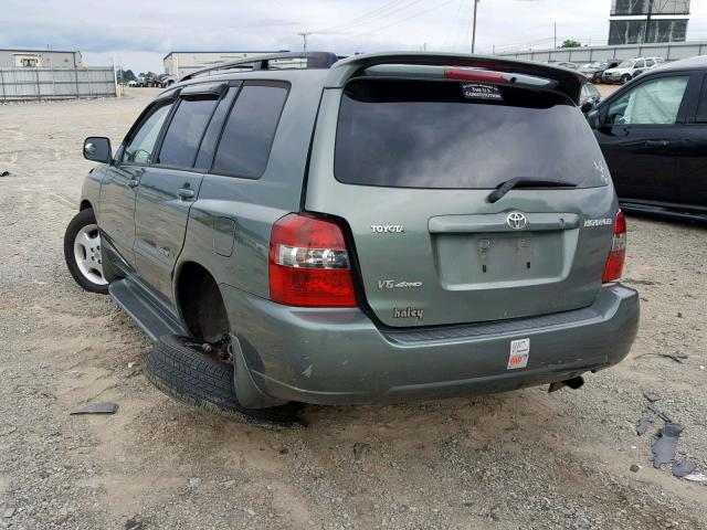 JTEEP21A860161477 - 2006 TOYOTA HIGHLANDER GREEN photo 3