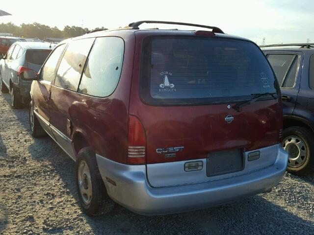 4N2DN1111VD836770 - 1997 NISSAN QUEST XE RED photo 3