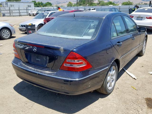 WDBRF61J62F269019 - 2002 MERCEDES-BENZ C 240 BLUE photo 4