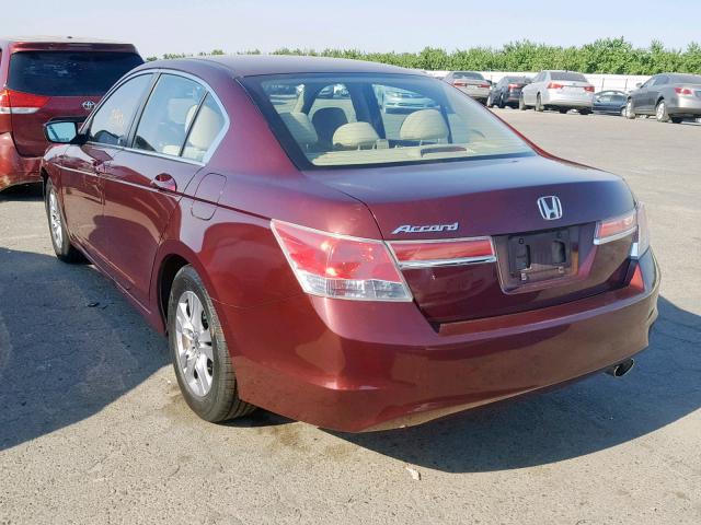 1HGCP2F48CA123365 - 2012 HONDA ACCORD LXP BURGUNDY photo 3