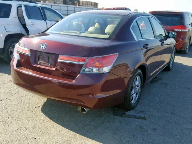 1HGCP2F48CA123365 - 2012 HONDA ACCORD LXP BURGUNDY photo 4