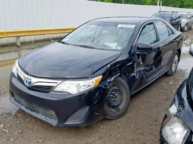 4T1BD1FK1DU066384 - 2013 TOYOTA CAMRY HYBR BLACK photo 2