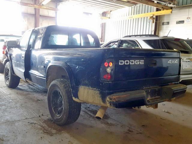 1B7GG32N32S553205 - 2002 DODGE DAKOTA SPO BLUE photo 3