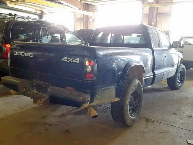 1B7GG32N32S553205 - 2002 DODGE DAKOTA SPO BLUE photo 4