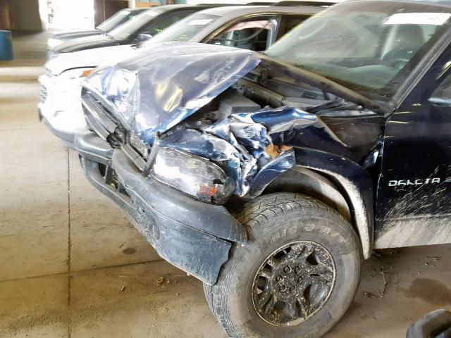 1B7GG32N32S553205 - 2002 DODGE DAKOTA SPO BLUE photo 9