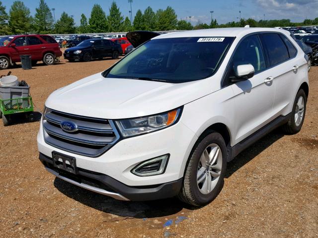 2FMPK4J97HBB62288 - 2017 FORD EDGE SEL WHITE photo 2