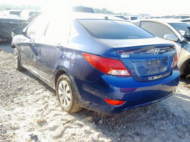 KMHCT4AE2HU188963 - 2017 HYUNDAI ACCENT SE BLUE photo 3