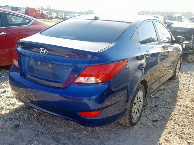 KMHCT4AE2HU188963 - 2017 HYUNDAI ACCENT SE BLUE photo 4