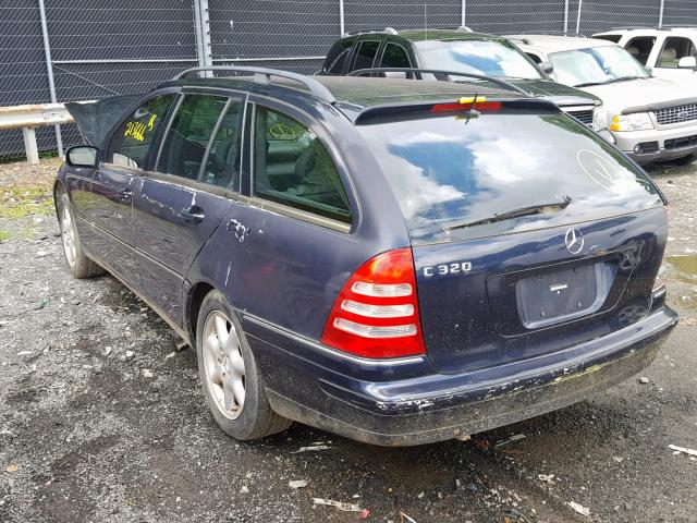 WDBRH64J12F112472 - 2002 MERCEDES-BENZ C 320 BLUE photo 3