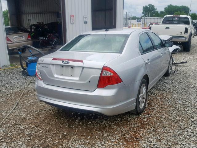 3FAHP0GA9CR258833 - 2012 FORD FUSION S SILVER photo 4