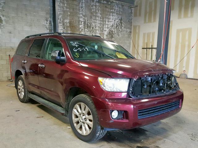 5TDBY67A68S000323 - 2008 TOYOTA SEQUOIA PL BURGUNDY photo 1