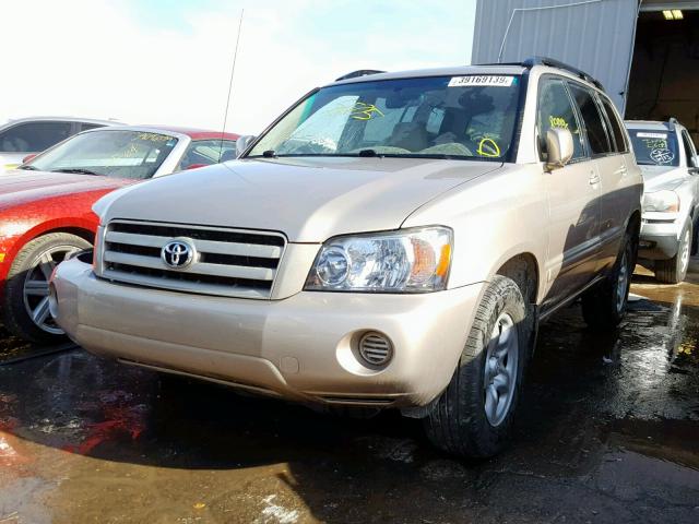 JTEHD21A450037033 - 2005 TOYOTA HIGHLANDER BEIGE photo 2