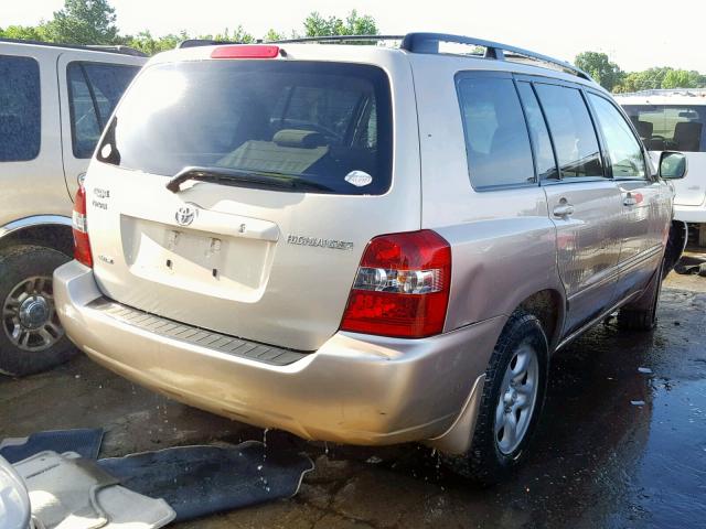 JTEHD21A450037033 - 2005 TOYOTA HIGHLANDER BEIGE photo 4