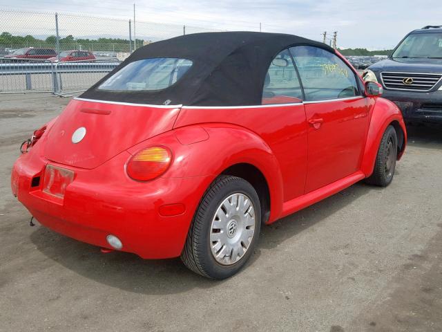3VWBM31Y14M339935 - 2004 VOLKSWAGEN NEW BEETLE წითელი ფოტო 4