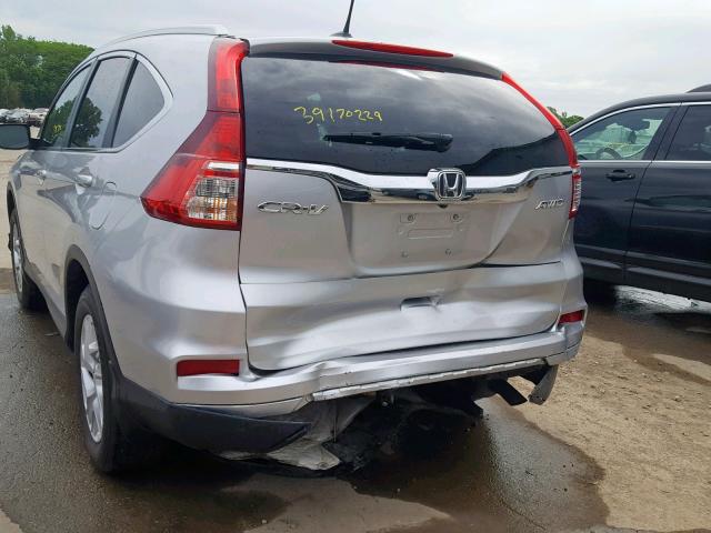 2HKRM4H78GH727744 - 2016 HONDA CR-V EXL SILVER photo 9