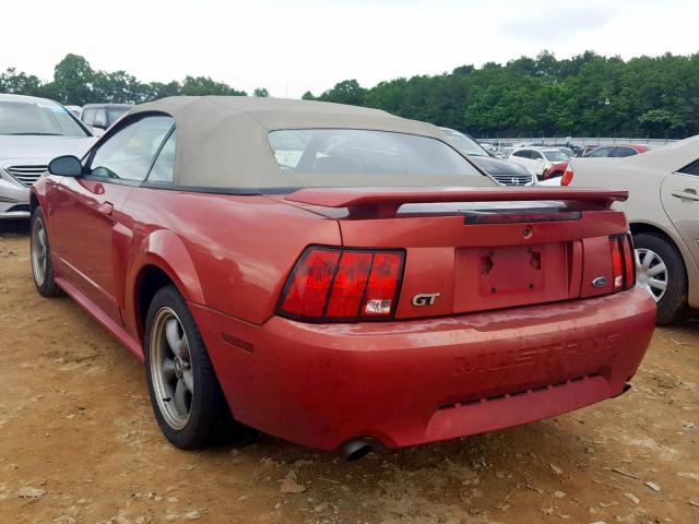 1FAFP45X42F226115 - 2002 FORD MUSTANG GT RED photo 3