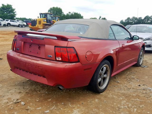 1FAFP45X42F226115 - 2002 FORD MUSTANG GT RED photo 4