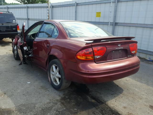 1G3NL52E21C206066 - 2001 OLDSMOBILE ALERO GL BURGUNDY photo 3