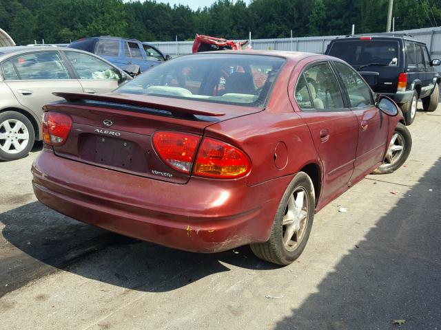 1G3NL52E21C206066 - 2001 OLDSMOBILE ALERO GL BURGUNDY photo 4