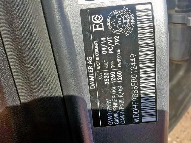 WDDHF9BB8EB012449 - 2014 MERCEDES-BENZ E 550 4MAT SILVER photo 9